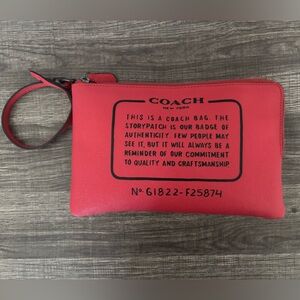 NWOT Coach Red Storypatch Wristlet